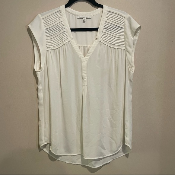 Daniel Rainn classic short sleeve blouse, off white, size Large - Picture 5 of 8